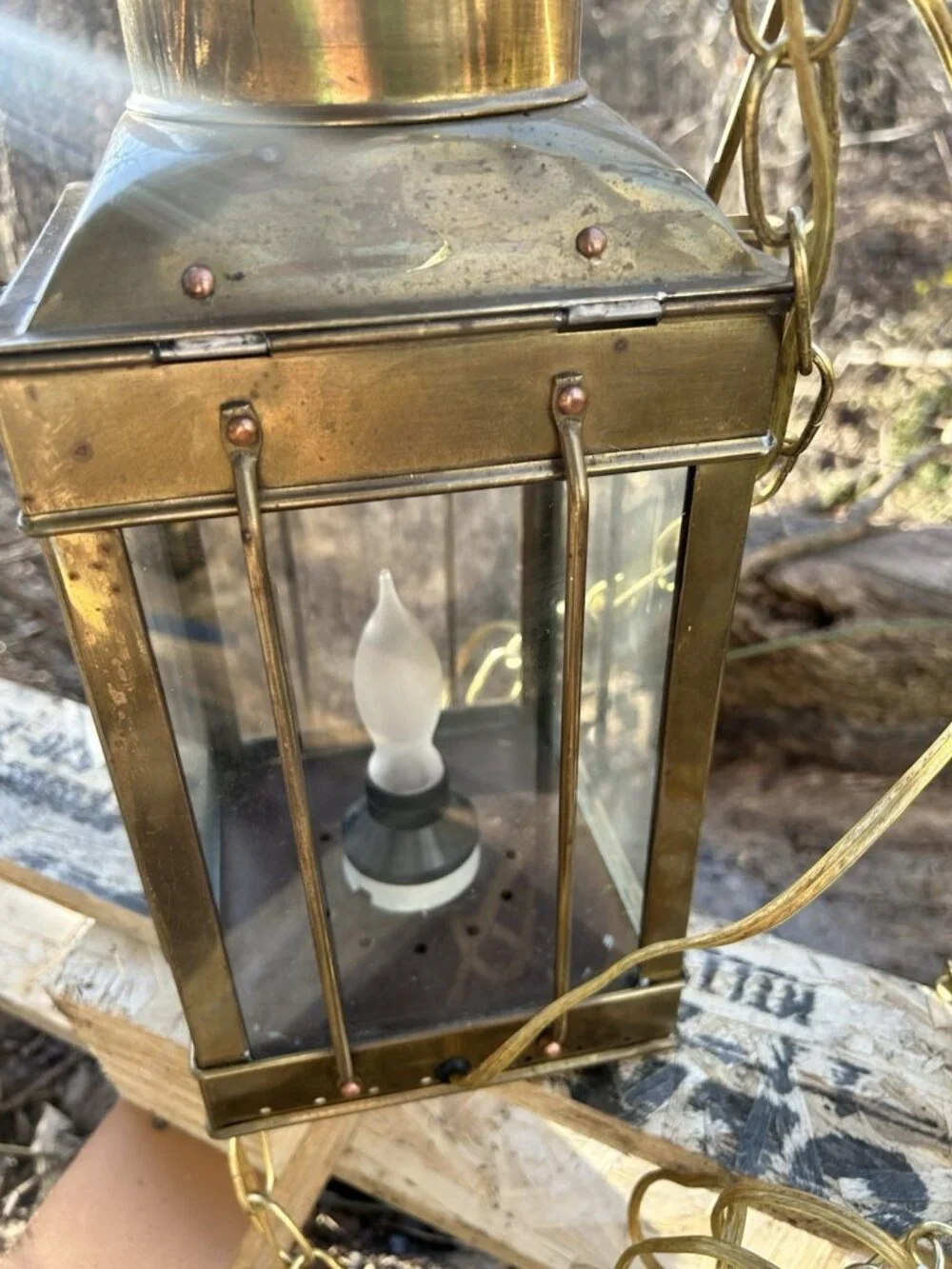 Vintage Marine Cargo Light GR Britain 1939 Brass Ship Carriage Lantern Nautical